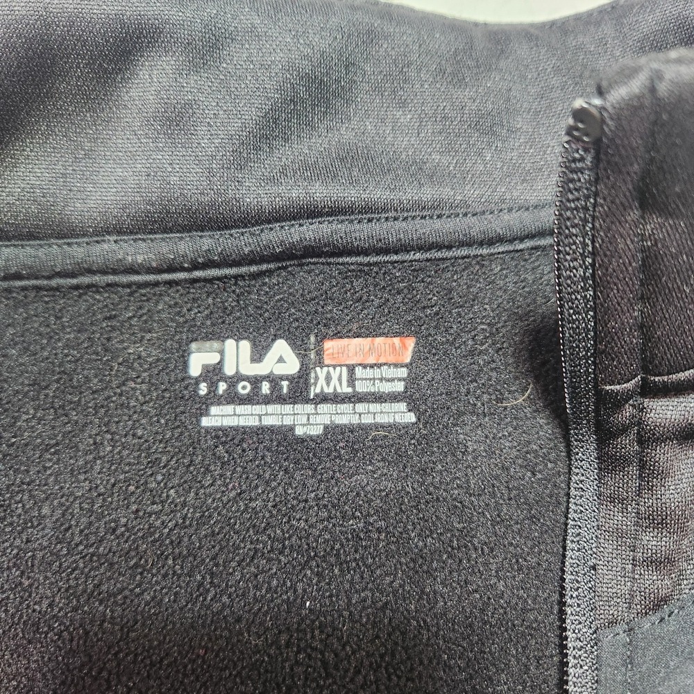 Mens Fila Sport Live in Motion 1/4 Zip Black Pullover - Size 2XL - Picture 4 of 11